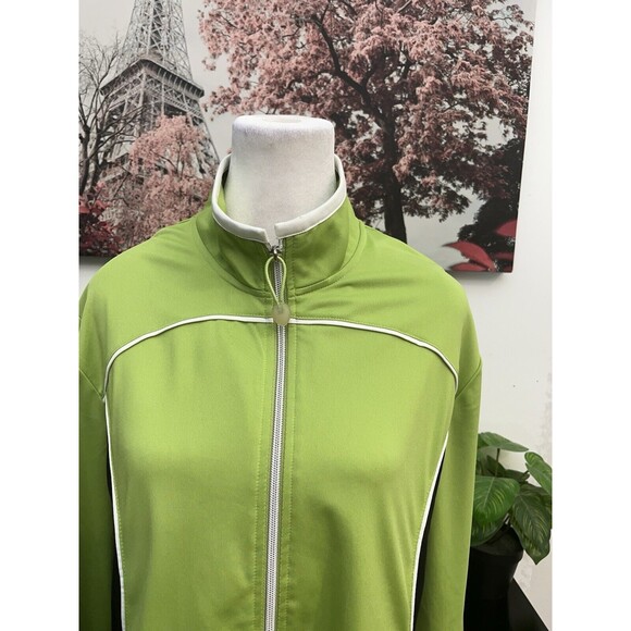 Coldwater  Creek Women Active Large Green Full Zip Sweater Long Sleeve Pockets - Picture 2 of 10